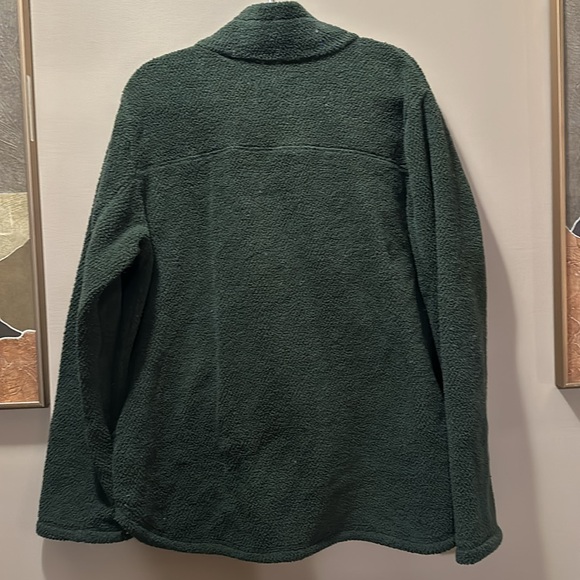 Dark green fuzzy quarter button up - Picture 2 of 4